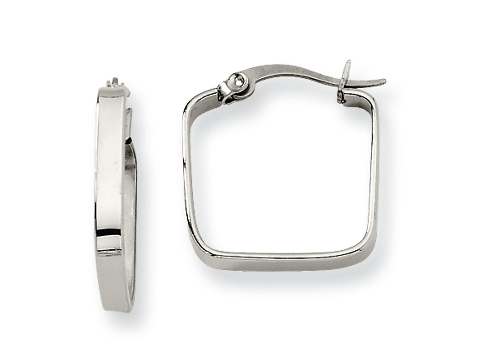 Chisel Stainless Steel 20mm Sqaure Hoop Earrings