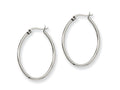 Chisel Stainless Steel 34mm Diameter Oval Hoop Earrings