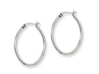 Chisel Stainless Steel 34mm Diameter Oval Hoop Earrings