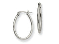 Chisel Stainless Steel 18mm Diameter Oval Hoop Earrings