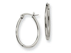 Chisel Stainless Steel 18mm Diameter Oval Hoop Earrings