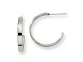 Chisel Stainless Steel 20mm Diameter J Hoop Post Earrings