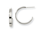 Chisel Stainless Steel 20mm Diameter J Hoop Post Earrings