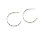Chisel Stainless Steel 30mm Diameter J Hoop Post Earrings