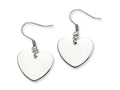 Chisel Stainless Steel Polished Heart Dangle Earrings