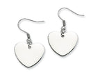 Chisel Stainless Steel Polished Heart Dangle Earrings