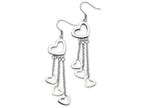 Chisel Stainless Steel Polished Hearts Dangle Earrings