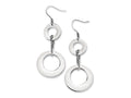 Chisel Stainless Steel Polished Circles Dangle Earrings