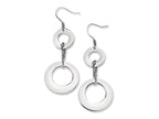 Chisel Stainless Steel Polished Circles Dangle Earrings