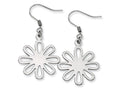 Chisel Stainless Steel Polished Large Flower Dangle Earrings