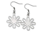 Chisel Stainless Steel Polished Large Flower Dangle Earrings