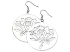 Chisel Stainless Steel Flower Cutout Dangle Earrings