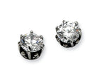 Chisel Stainless Steel Antiqued Round CZ Post Earrings