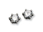 Chisel Stainless Steel Antiqued CZ Post Earrings
