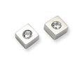 Chisel Stainless Steel CZ Brushed Diamond Shaped Post Earrings