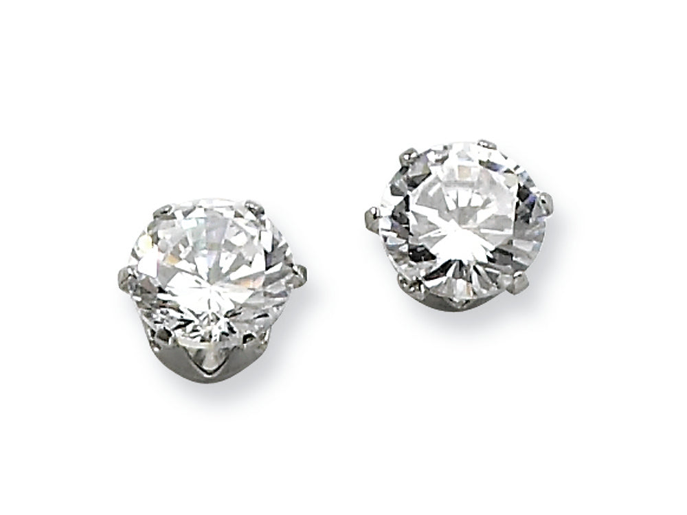 Chisel Stainless Steel 7mm CZ Stud Earrings