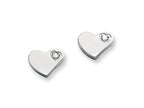 Chisel Stainless Steel CZ Polished Heart Post Earrings