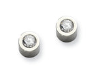 Chisel Stainless Steel CZ Polished Post Earrings