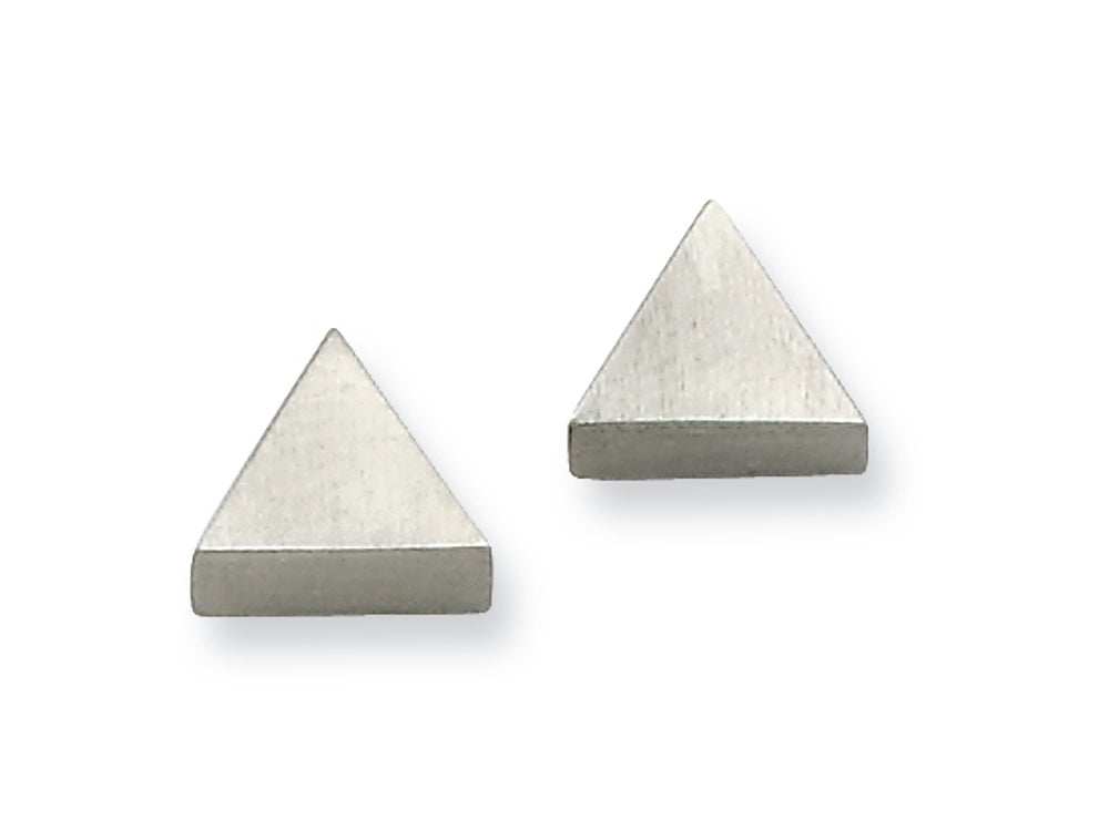 Chisel Stainless Steel Brushed Triangle Post Earrings