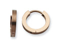 Chisel Stainless Steel Brown Ip Plated Hinged Hoop Earrings
