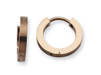 Chisel Stainless Steel Brown Ip Plated Hinged Hoop Earrings