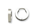 Chisel Stainless Steel Brushed And Polished Hinged Hoop Earrings