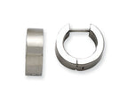 Chisel Stainless Steel Brushed Round Hinged Hoop Earrings