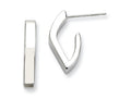 Chisel Stainless Steel Polished J Post Earrings