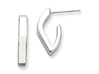 Chisel Stainless Steel Polished J Post Earrings