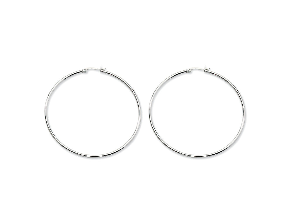 Chisel Stainless Steel Polished 70mm Hoop Earrings