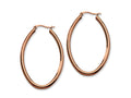 Chisel Stainless Steel Brown Plated 50mm Oval Hoop Earrings