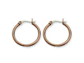 Chisel Stainless Steel Brown Ip Plated 26mm Hoop Earrings