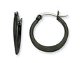 Chisel Stainless Steel Black Ip Plated 19mm Hoop Earrings