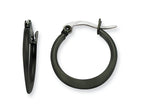 Chisel Stainless Steel Black Ip Plated 19mm Hoop Earrings