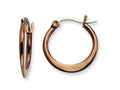 Chisel Stainless Steel Brown Ip Plated 19mm Hoop Earrings