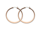 Chisel Stainless Steel Brown Ip Plated 43mm Hoop Earrings