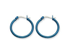 Chisel Stainless Steel Blue Ip Plated 26mm Hoop Earrings