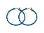 Chisel Stainless Steel Blue Ip Plated 32mm Hoop Earrings