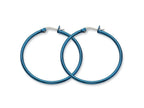 Chisel Stainless Steel Blue Ip Plated 42mm Hoop Earrings