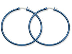 Chisel Stainless Steel Blue Ip Plated 49.5mm Hoop Earrings
