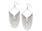 Chisel Stainless Steel  Shape With Dangle Chain Earrings