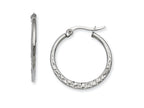 Chisel Stainless Steel 20mm Textured Hoop Earrings