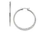 Chisel Stainless Steel 40mm Textured Hoop Earrings