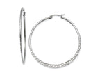 Chisel Stainless Steel 50mm Textured Hoop Earrings