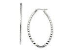 Chisel Stainless Steel Textured Oval Hoop Earrings