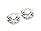 Chisel Stainless Steel 30mm Fancy Cutout Hoop Earrings