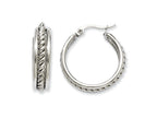 Chisel Stainless Steel 20mm Twisted Middle Hoop Earrings