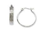 Chisel Stainless Steel Textured Hoop Earrings