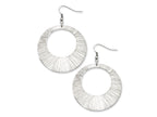 Chisel Stainless Steel Textured Circle Dangle Earrings