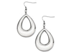 Chisel Stainless Steel Hollow Teardrop Dangle Earrings
